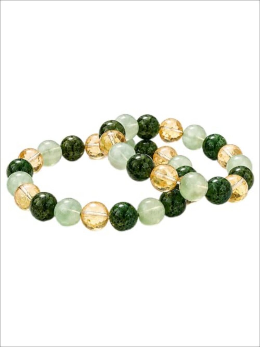 2 Pack Natural Crystal Bracelet 8MM Stretch Beaded Unisex Gift